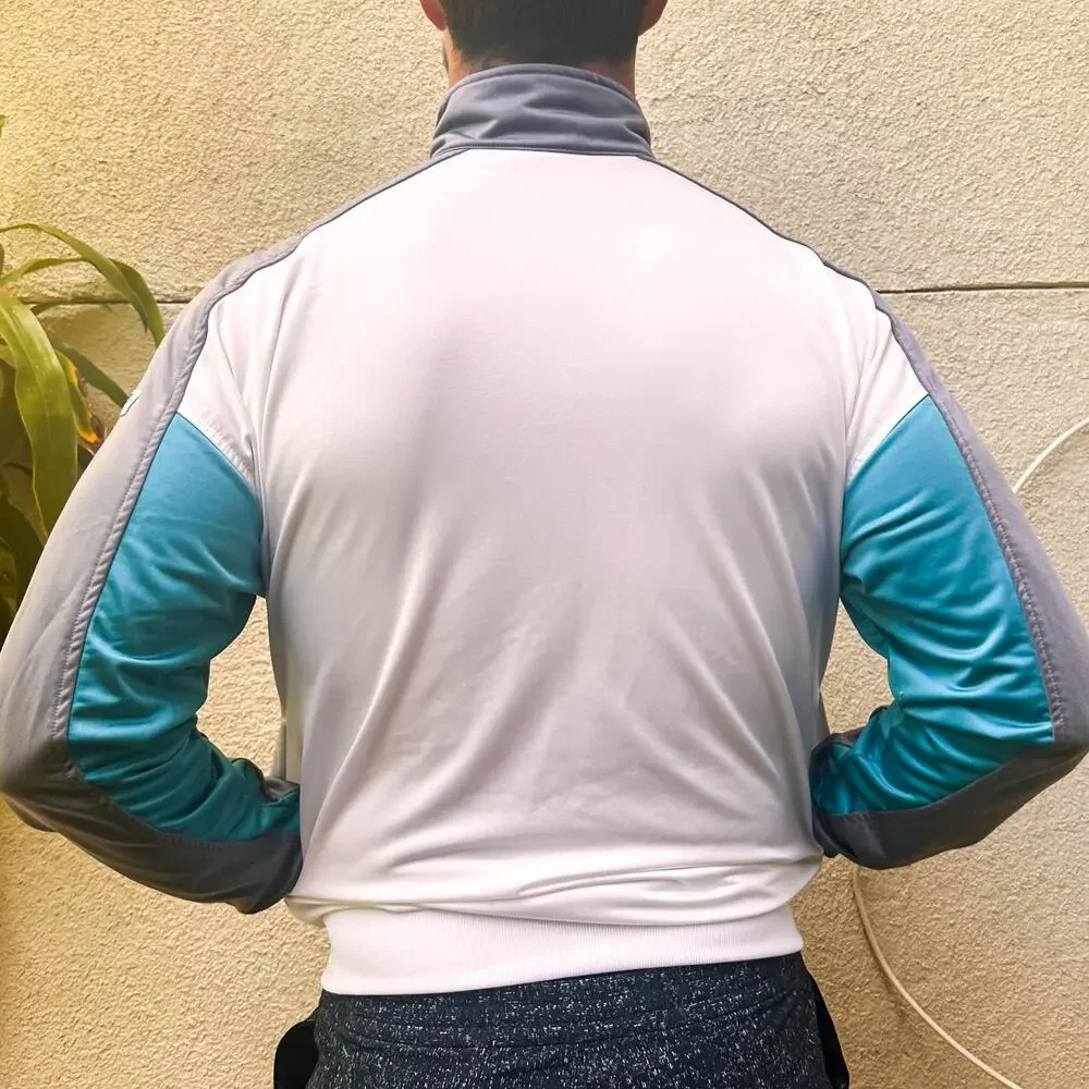 VINTAGE NIKE Tracksuit Bomber Jacket Colorblock White Grey … - Picture 2 of 6